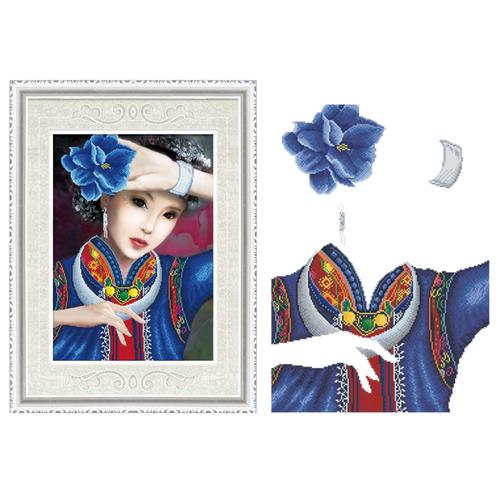 全彩ab新產品鉆石繡鉆石畫廠家批發苗寨少女